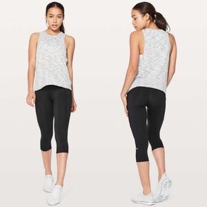 Lululemon Squad Goals Tank Top, Tiger Space Dye Black White